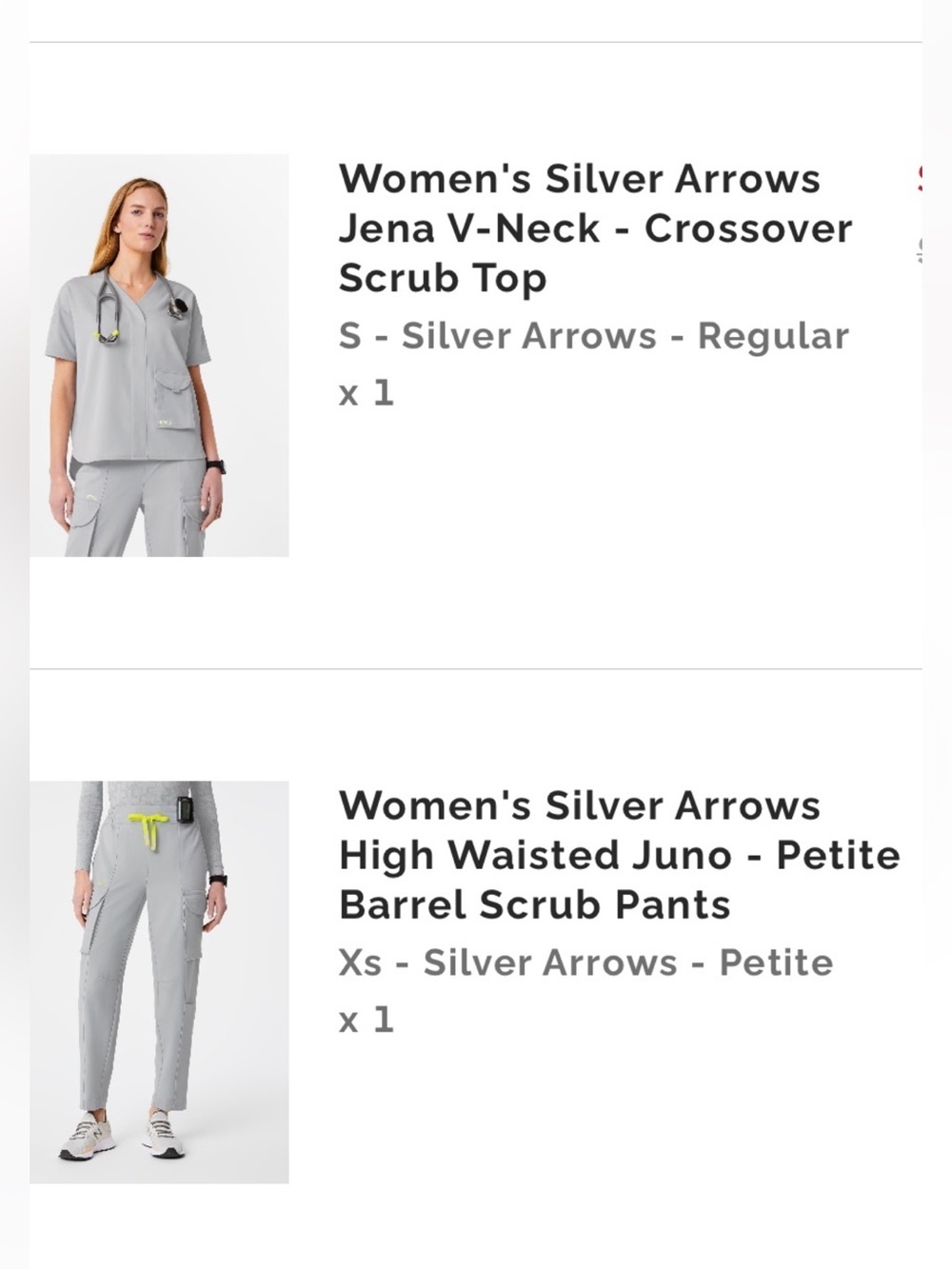 FIGS Silver Arrow Scrub Top & Scrub Pants